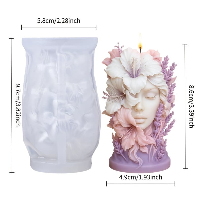 TEMU Resin Casting Molds, Elegant Hibiscus Flower Goddess Silicone Mold, Heat-resistant And Non-deformable Easy Demolding, Art Candle/ / Resin Ornament, Home Decor, Valentine's Day