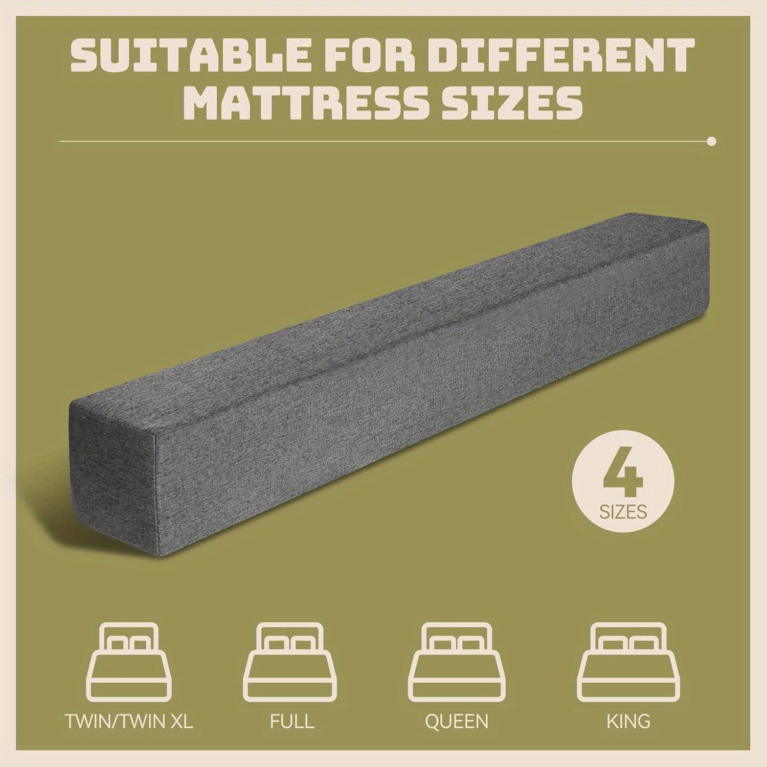 TEMU Bed Filler, High-density 45d Sponge, Removable And Washable Cover, Adjustable Bed Wedge Pillow, Mattress Extender Filler For Headboard , Bed Space Crack, Wall
