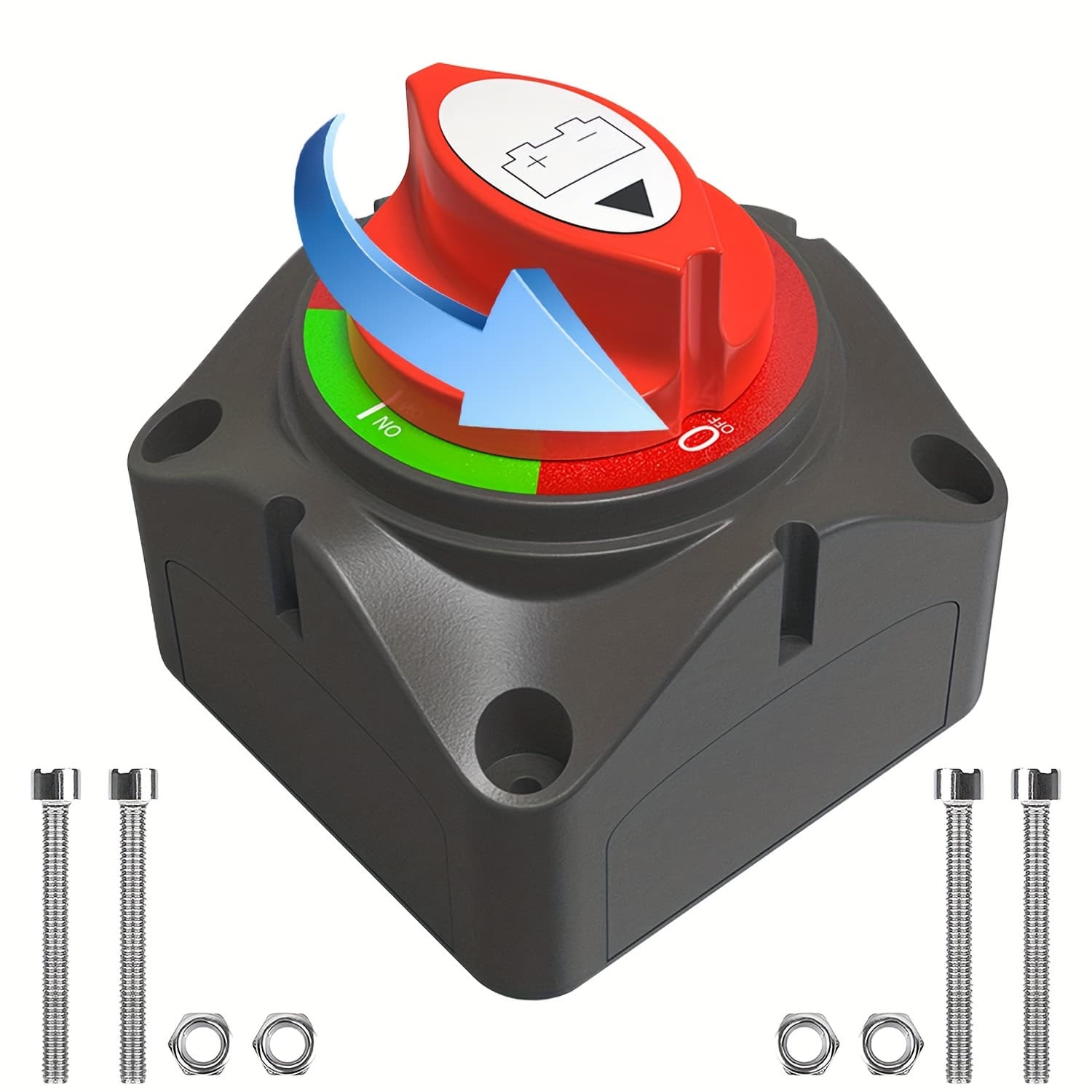 TEMU 12v Disconnect Switch, 12v-36v Battery Switch 275amps For Automotive, Marine, Boat, Rv Applications (), Without Battery
