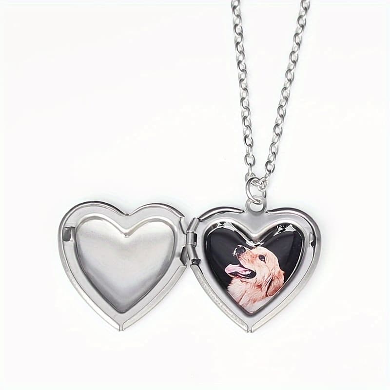TEMU Personalized Love Pendant Necklace, Custom Photo Pendant Necklace, Valentine's Day Gift, Heart Pendant Necklace