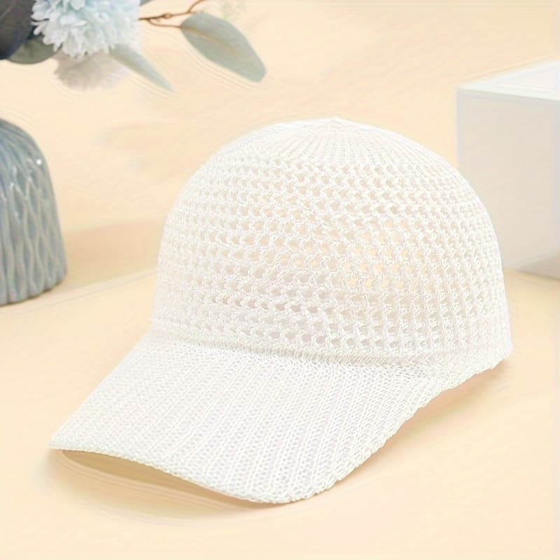 TEMU 1pc Mesh Baseball , Unisex Breathable Summer Hat With Cut-out Design