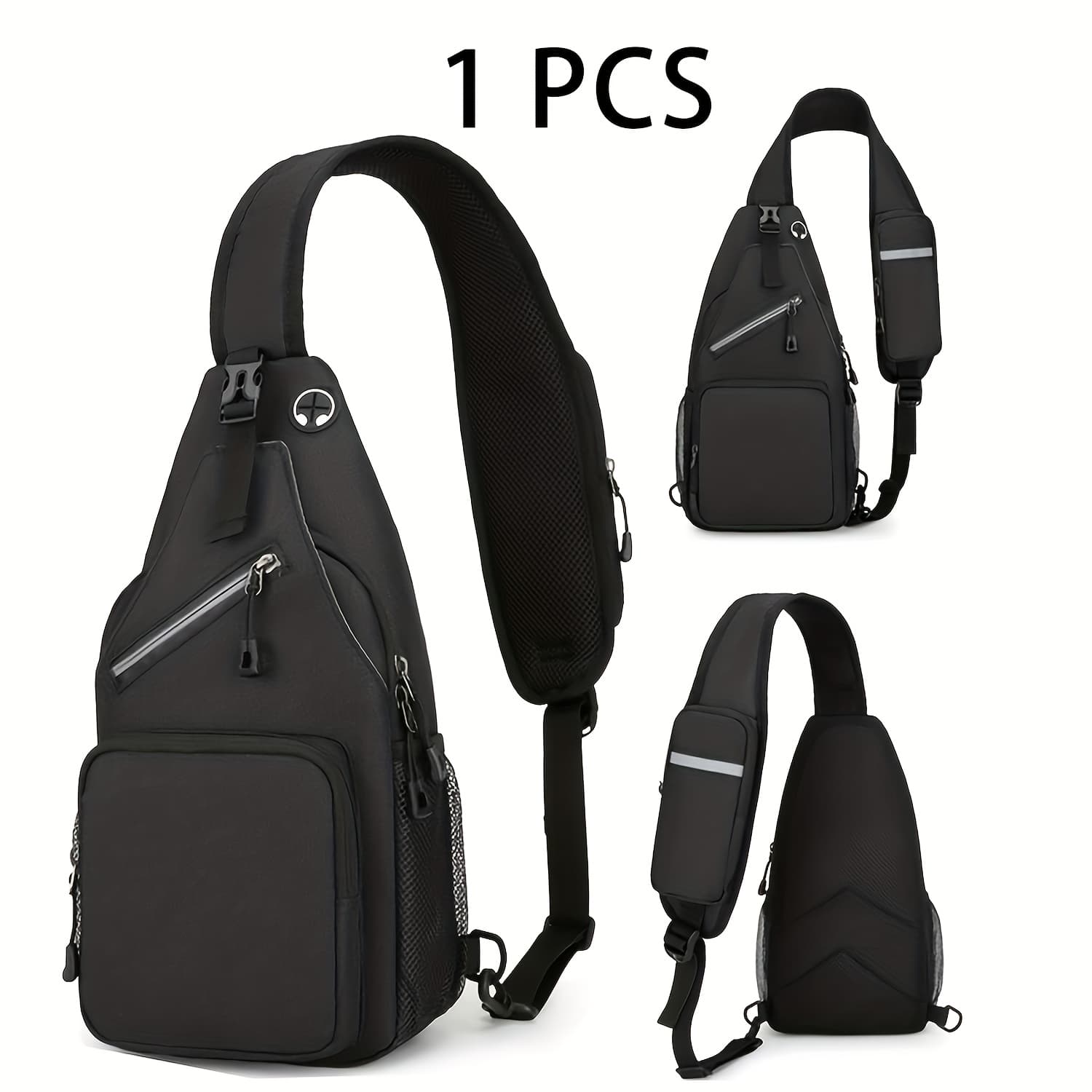 TEMU 1pc Crossbody Sling Bag For Men And Women With Adjustable Shoulder Strap Shoulder Backpack Chest Bag Travel Hiking Daypacks, Christmas Gift