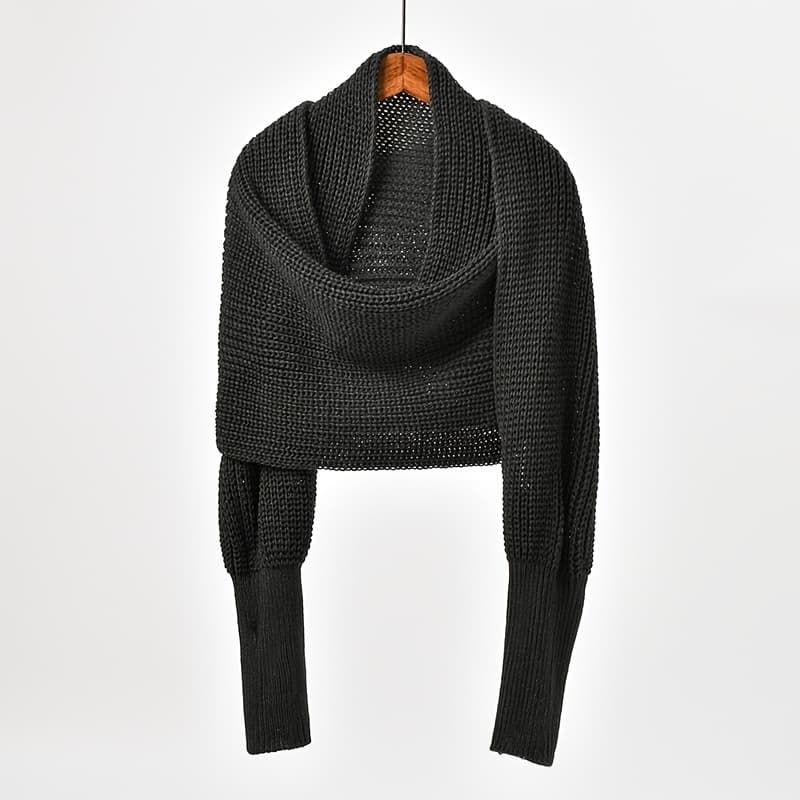 TEMU Elegant Women's Cross Shawl Multifunctional Solid Color Cape With Sleeves Decorative And Windproof Machine Washable For Weekend Casual