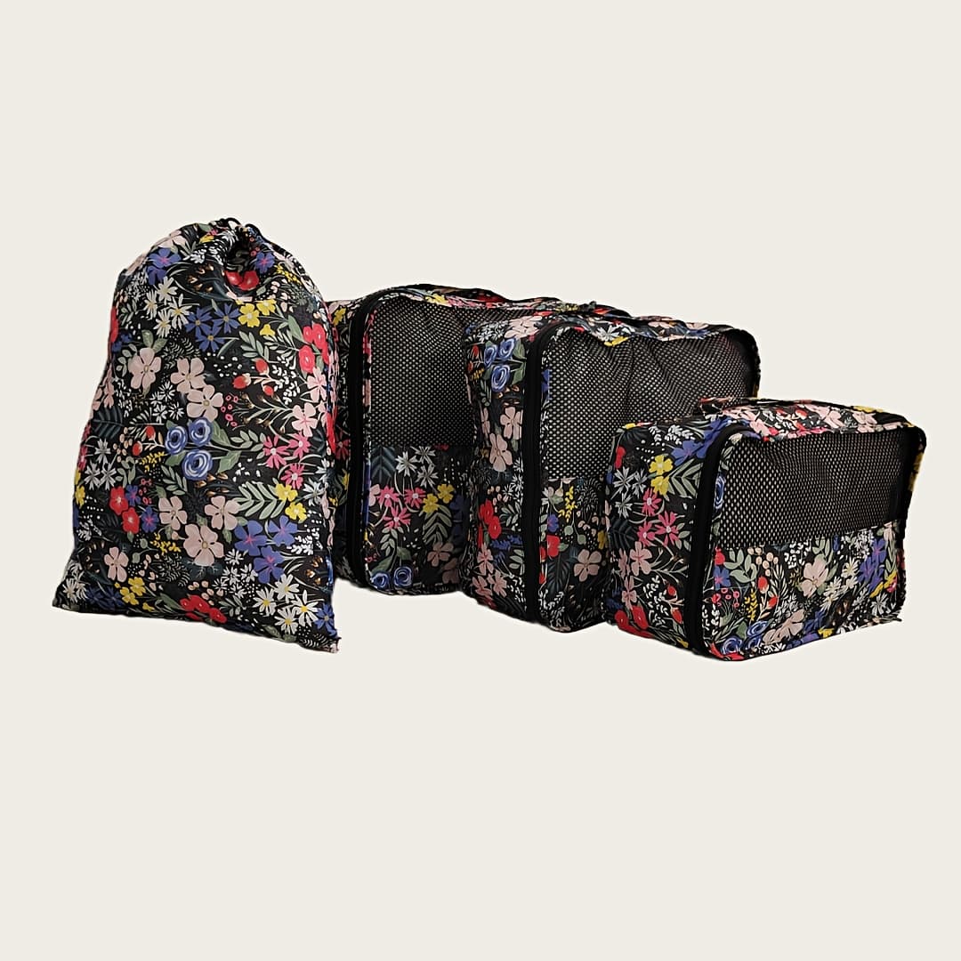 TEMU Foldable Travel Packing Cubes Bag Set - Compact Storage Space Saving Luggage Organizer - Packing Cube Bag (s/m/l), Shoe Bag, Expandable Foldable Storage Bag