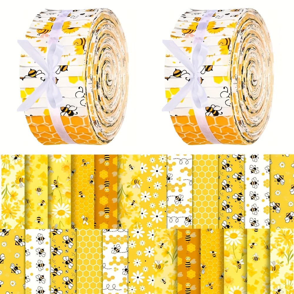 TEMU 40pcs 6.5*50cm (2.55*19.7in) Yellow Cute , Long Strip Quilting Fabric, Crafts Material, For Festival Celebrations, Doll Cloth, Decorative Fabric, Bag Fabric Making, Quilt Cover Handmade