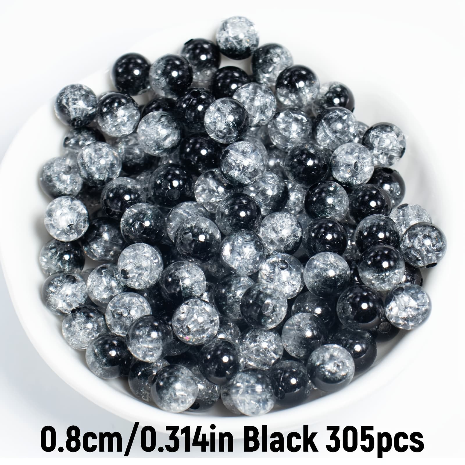 TEMU 605pcs/305pcs 6mm/8mm Acrylic Beads For Makingbracelet Necklace Materials