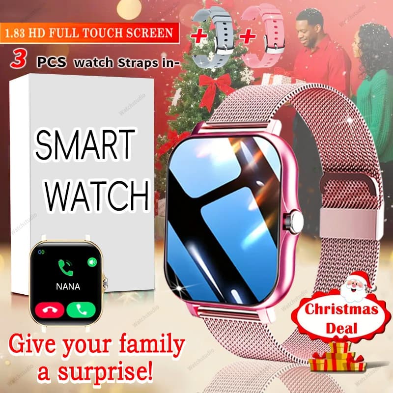 TEMU For Family And In 2025! A Beautiful And Elegant Smartwatch With Wireless Calling/answering, Multiple App Message Reminders, , Usb Rechargeable, Comes With A Metal Strap, Music Player, For And
