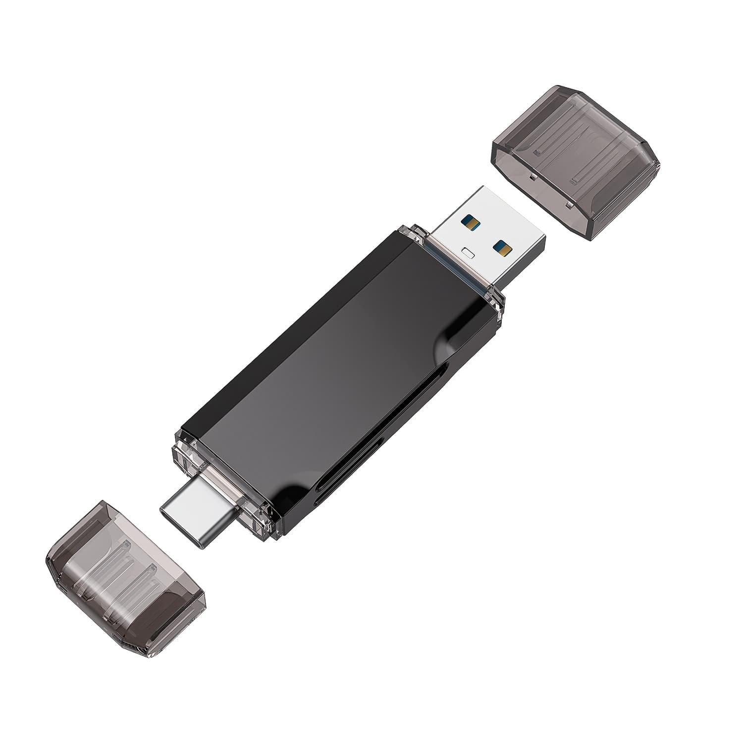 TEMU Dual Usb-a & Usb-c To Micro/sd//sdxc Sd Card Reader - Usb- Compact Memory Card Adapter Suitable For Pc, Laptop, Smartphone, Tablet