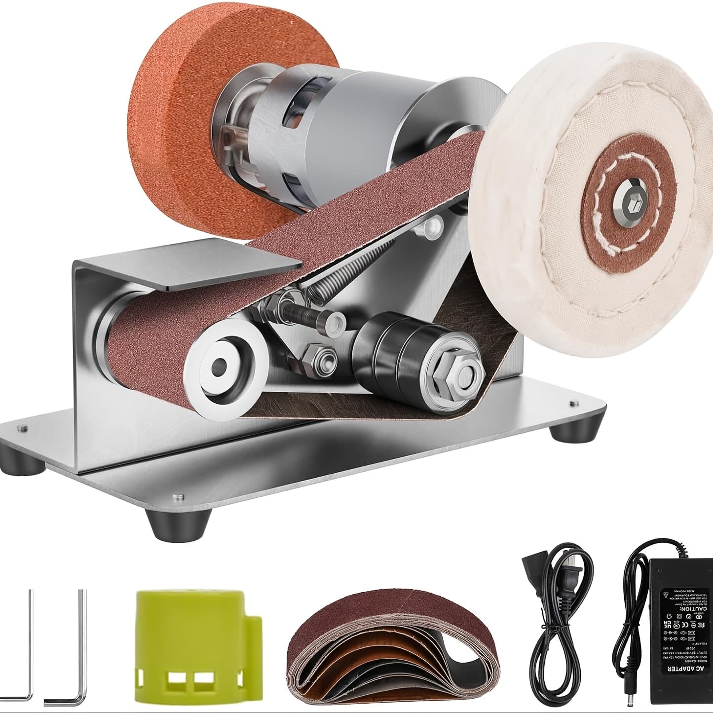 TEMU 3-in-1 Mini Belt Sander - 7 Adjustable Speed Knife Making Belt Grinder Knife Sharpening System - For Hunting Serrated & Kitchen Knives Wood Plastic Crafts