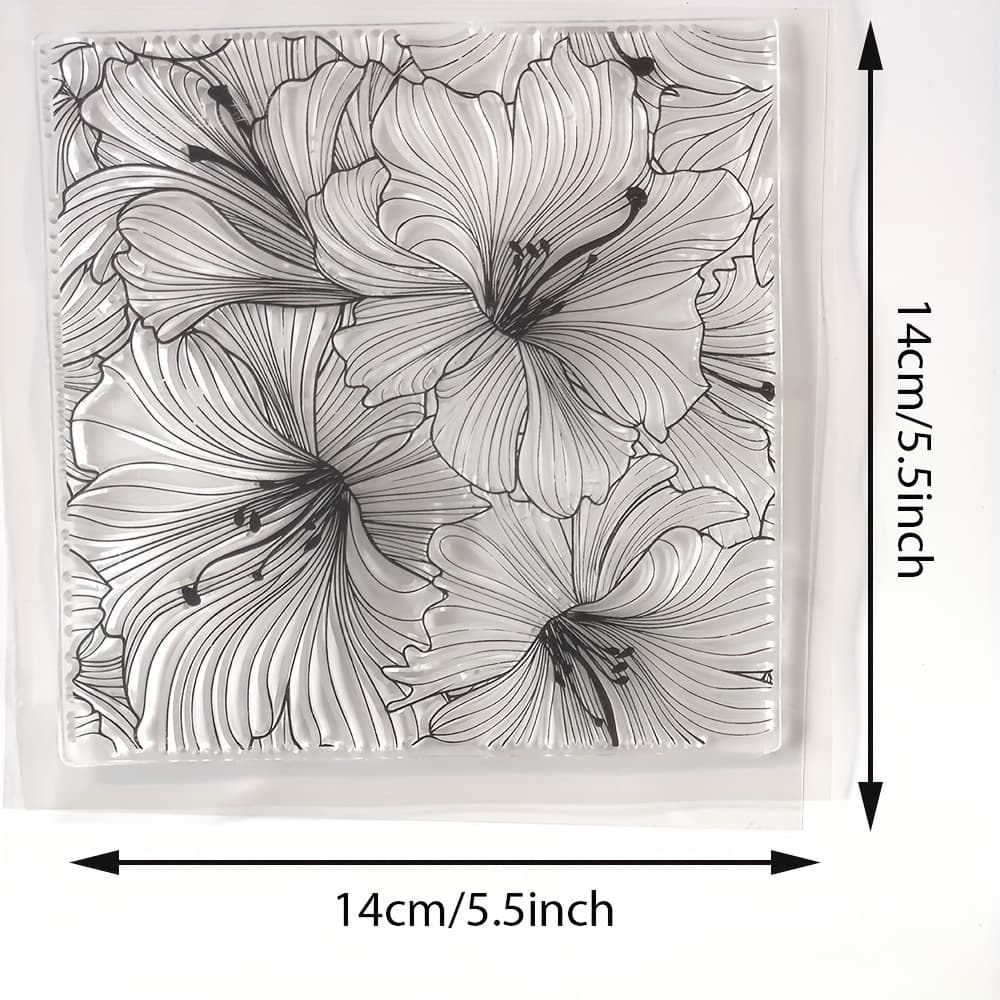 TEMU Authentic Flower Background Clear Stamp For Scrapbooking Clip Art/card Making Decoration Clear Stamp
