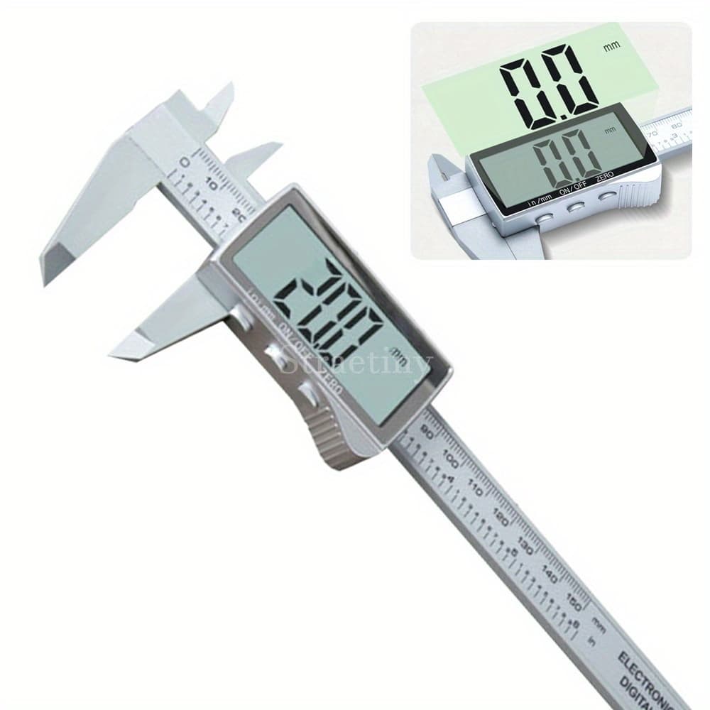 TEMU 1pc Digital Caliper, 0-6inch/150mm Measurement Range, 0.0005"/ Vernier Caliper With Lcd Display, Suitable For Woodworking, Engraving, Home, Office Measurement