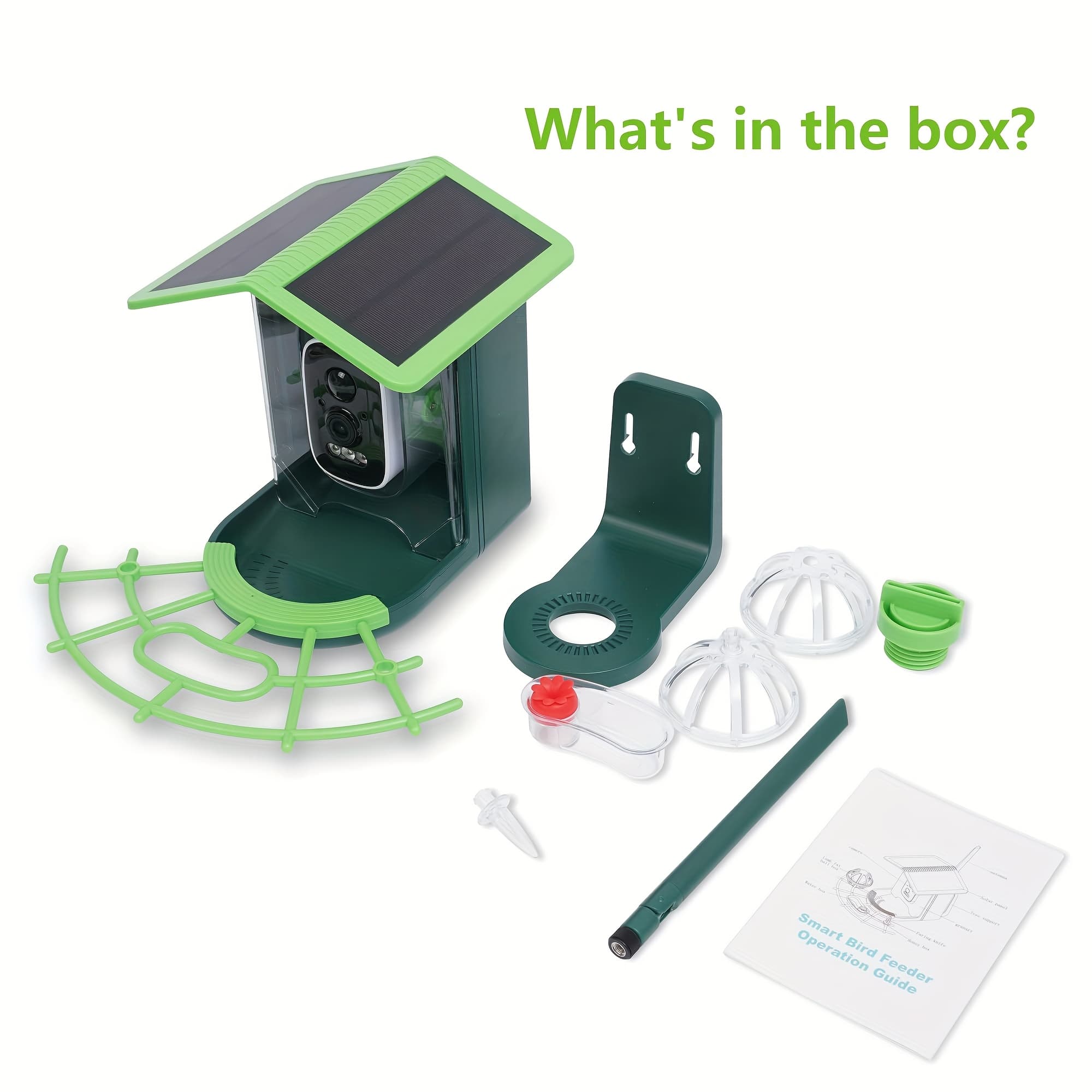 TEMU Jiesuda Wifi Solar-powered Feeder - 2k Ultra Hd Photos And Videos! For Birdwatching Enthusiasts!