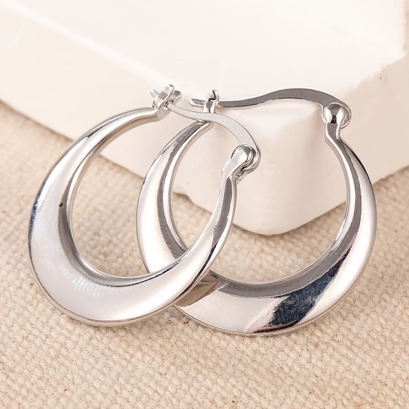 TEMU Easy And Stylish Silvery Hoop Earrings, Suitable For Women' , Exquisite Additions, Gifts