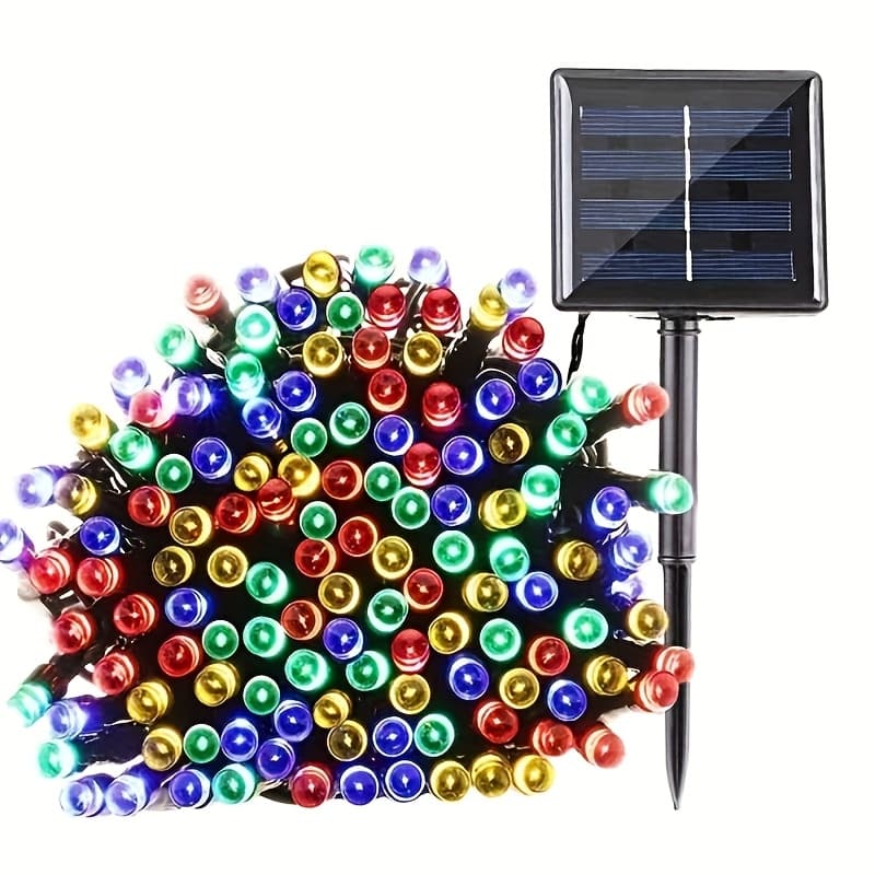TEMU 1pc Led Solar Icicle String Light, 22ft/275inch, 8 Patterns, Curtain Icicle Light, Fairy String Light, Christmas Light, Bedroom, Patio, Garden, Wedding Party, Porch Decoration, Ip65 Waterproof