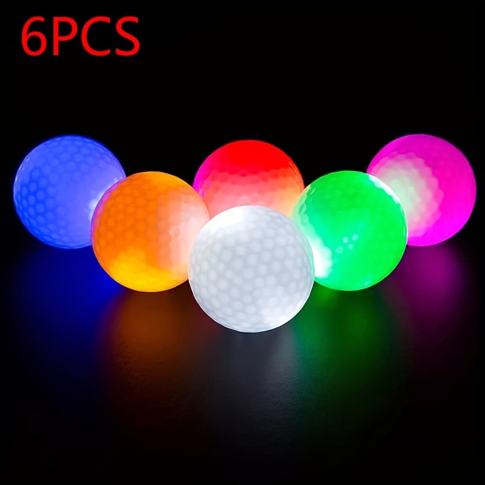 TEMU 3/6 Pack Glow In The Dark Led Golf Balls, Perfect For Beginners, , Ideal For Spring Nights, Backyard Practice, Sports, Outdoor Games, Party Fun, And Unique Gifts For Golf Enthusiasts