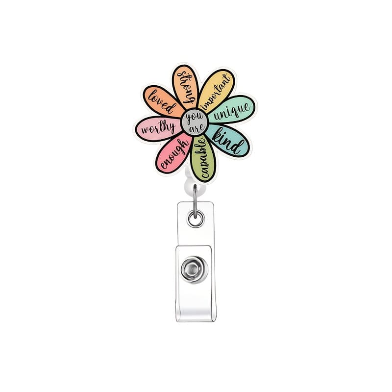 TEMU 2d 1pc Of A Creatively Designed Retractable Badge Reel, A Name Badge Holder With An Id Clip, Suitable For Nurses, Doctors, Volunteers, And Staff As Decorative Additions