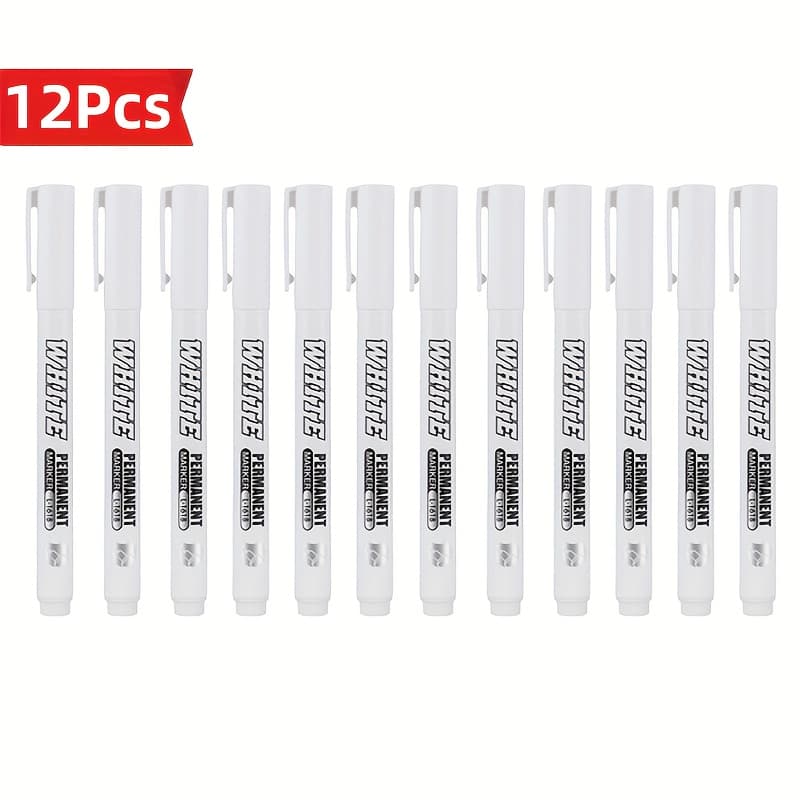 TEMU 12 -proof Markers For Graffiti, Glass, Ceramics, Wood, Metal, Art Painting, Back-to-school, School Supplies, Kawaii Stationery, , Stationery, Writing Pens