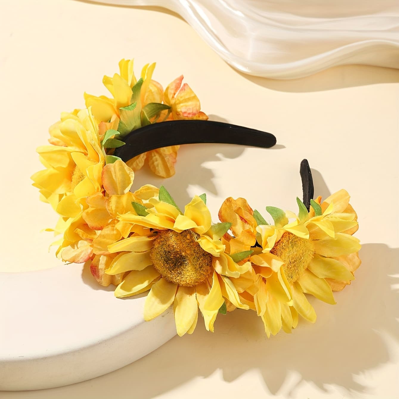 TEMU 1pc Sweet Style Large Sunflower Women's Dress Up Headband Daily Wear Birthday Party Headwear