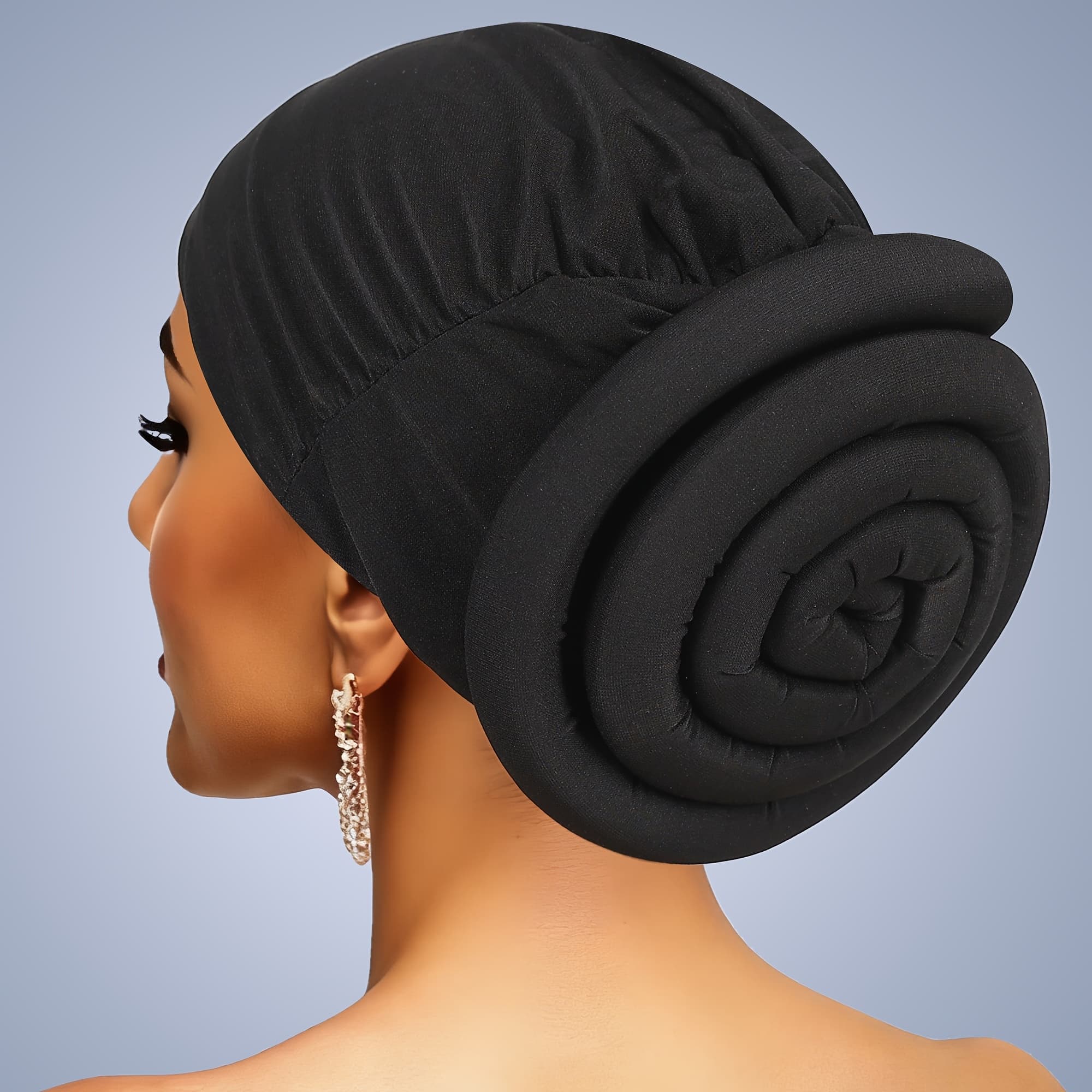 TEMU Women's African Heavy Pre-tied Scarf Turban With Large Back Coiled – Elegantly Protects Hair For Special Occasions And Balls