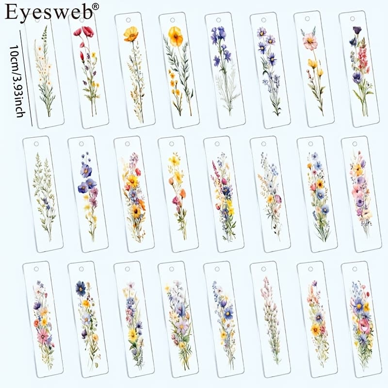 TEMU 24pcs/set Watercolor Wildflowers Uv Dtf Bookmark Transfer Paper, Exquisite Wildflowers , Uv Dtf Bookmark Paper, Suitable For Bookmark Diy