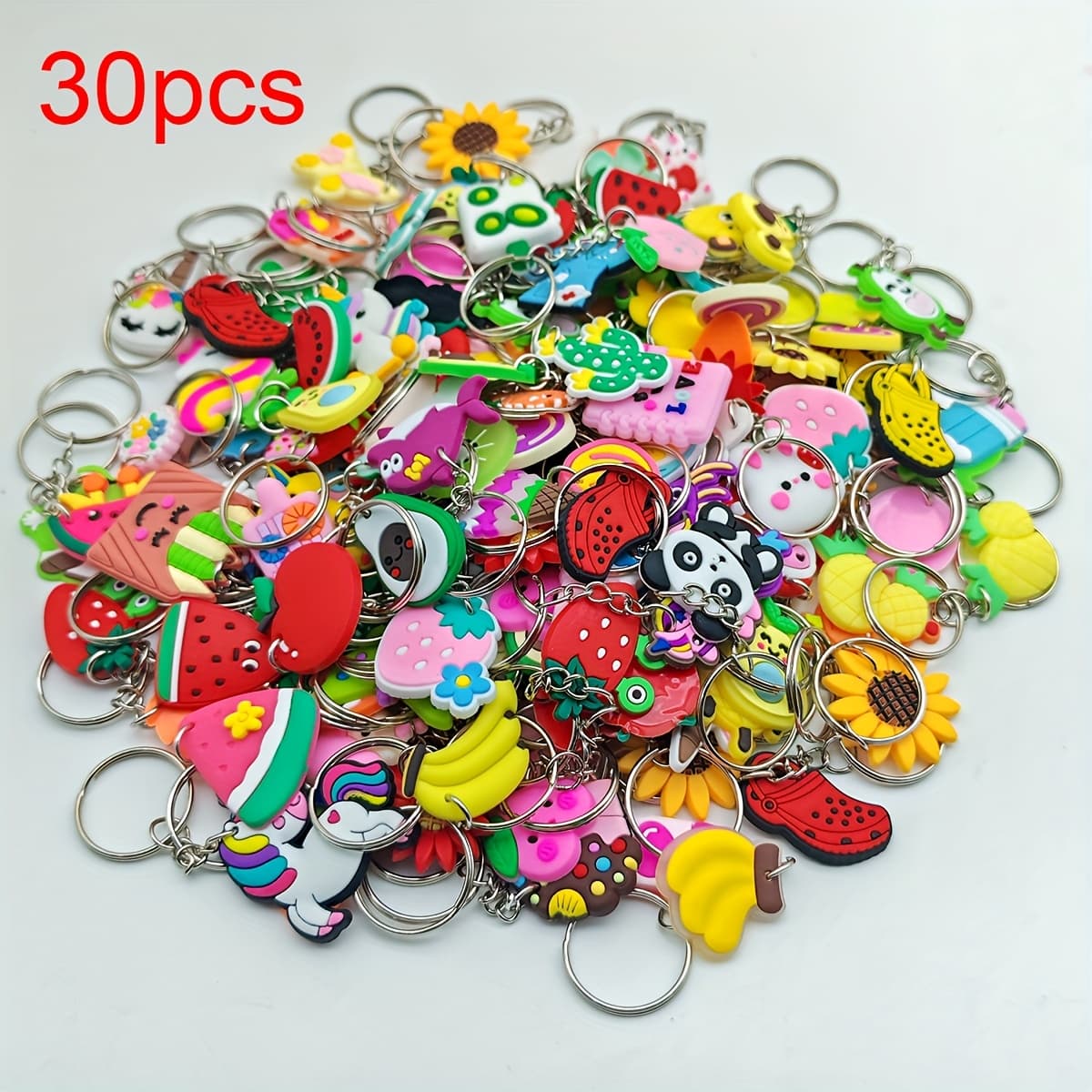 TEMU 30 Random Cute Cartoon Keychains For Back-to-, Suitable For Party Gifts, Holiday Supplies, Bags, Decorations, Small Pendants