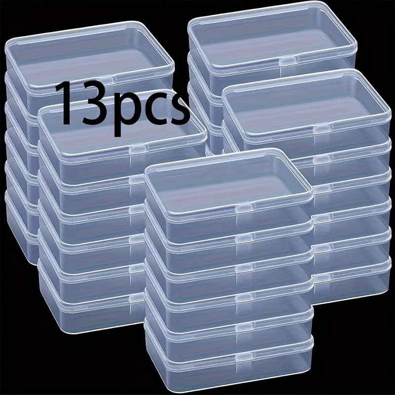 TEMU A 13-compartment Plastic Storage Container Featuring A Secure Lid, Ideal For Organizing Jewelry, Beads, Hardware, And Craft Supplies