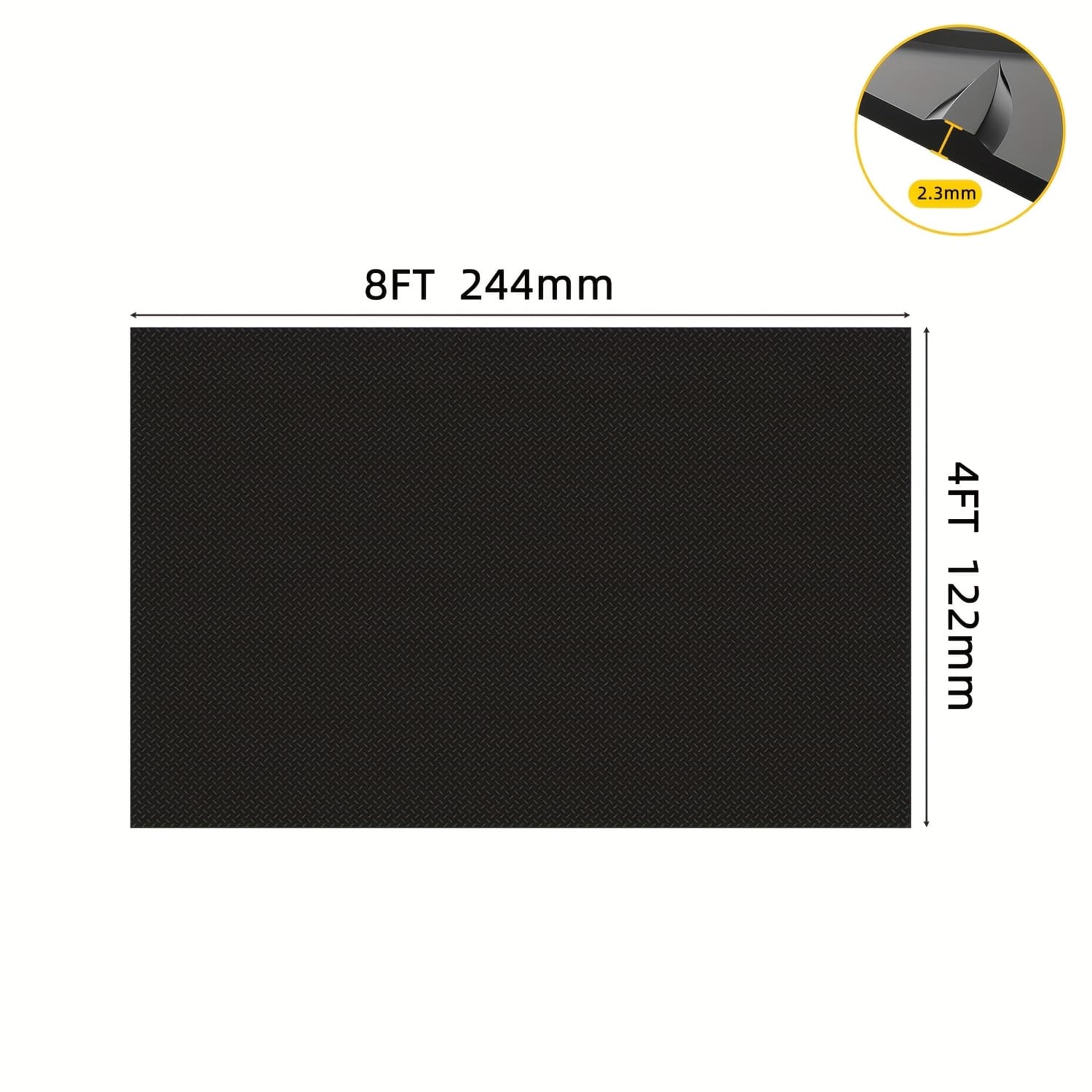 TEMU 7.5 X 17ft/4 X 8ft Premium Floor Mat, 1.99mm Thick Heavy Duty Pvc With Diamond , Water/, Non-slip Rubber Backing For Garage Floors, Golf Cart Parking, And Commercial Use, Sleek