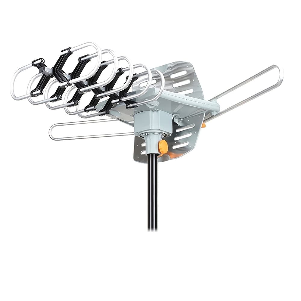 TEMU Tv Antenna Outdoor Up To 300+ Miles Range, 360 Degree Rotation Wireless Remote, With 33ft Rg6 Coax Cable Installation Kit Supports 2 Tvs, (without Pole)