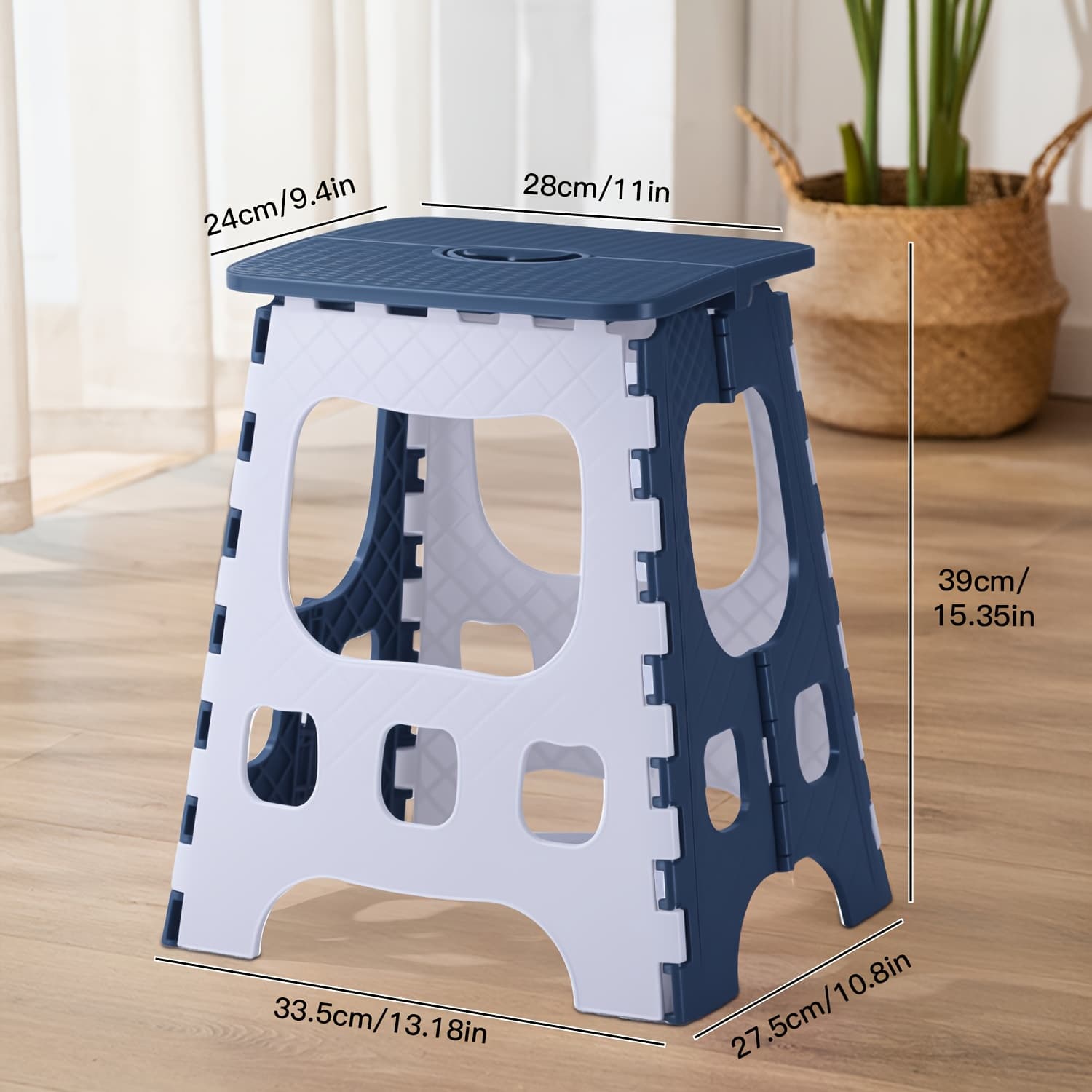 TEMU Folding Step Stool, Heavy-duty Plastic, Supports Up To 330 Lbs, Fold & Space-saving, Portable Bathroom, Camping Fishing, Multipurpose Stool