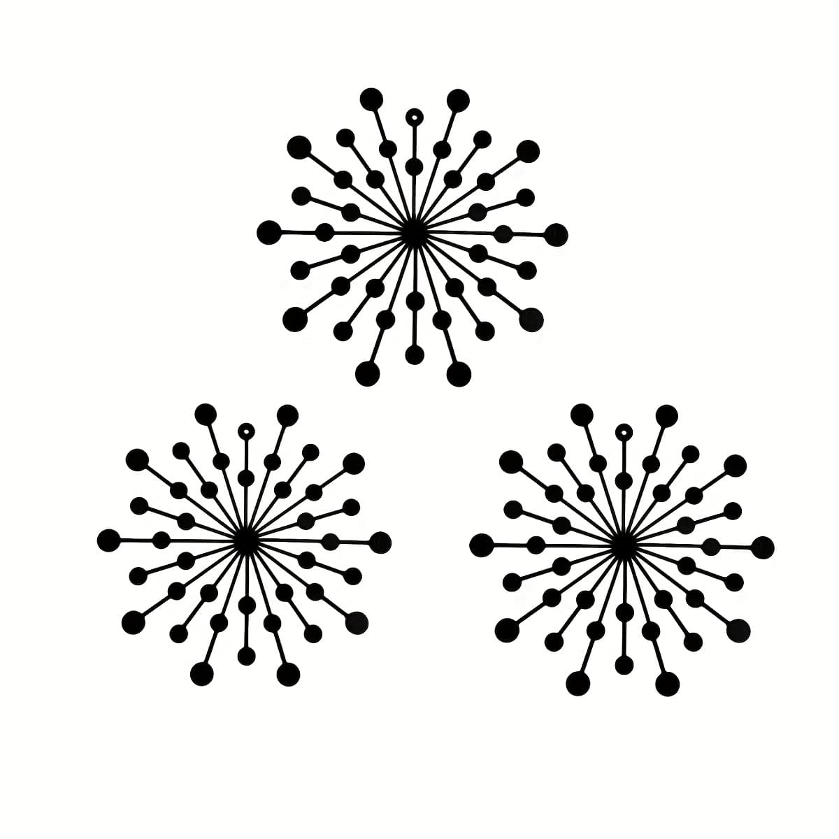 TEMU 3pcs, Art Starburst Wall Decoration, Living Room Art, Metal Decoration, Suitable For Background, Room Decoration, Bedroom, Bathroom, Living Room And Other Decorative Hanging Decorations