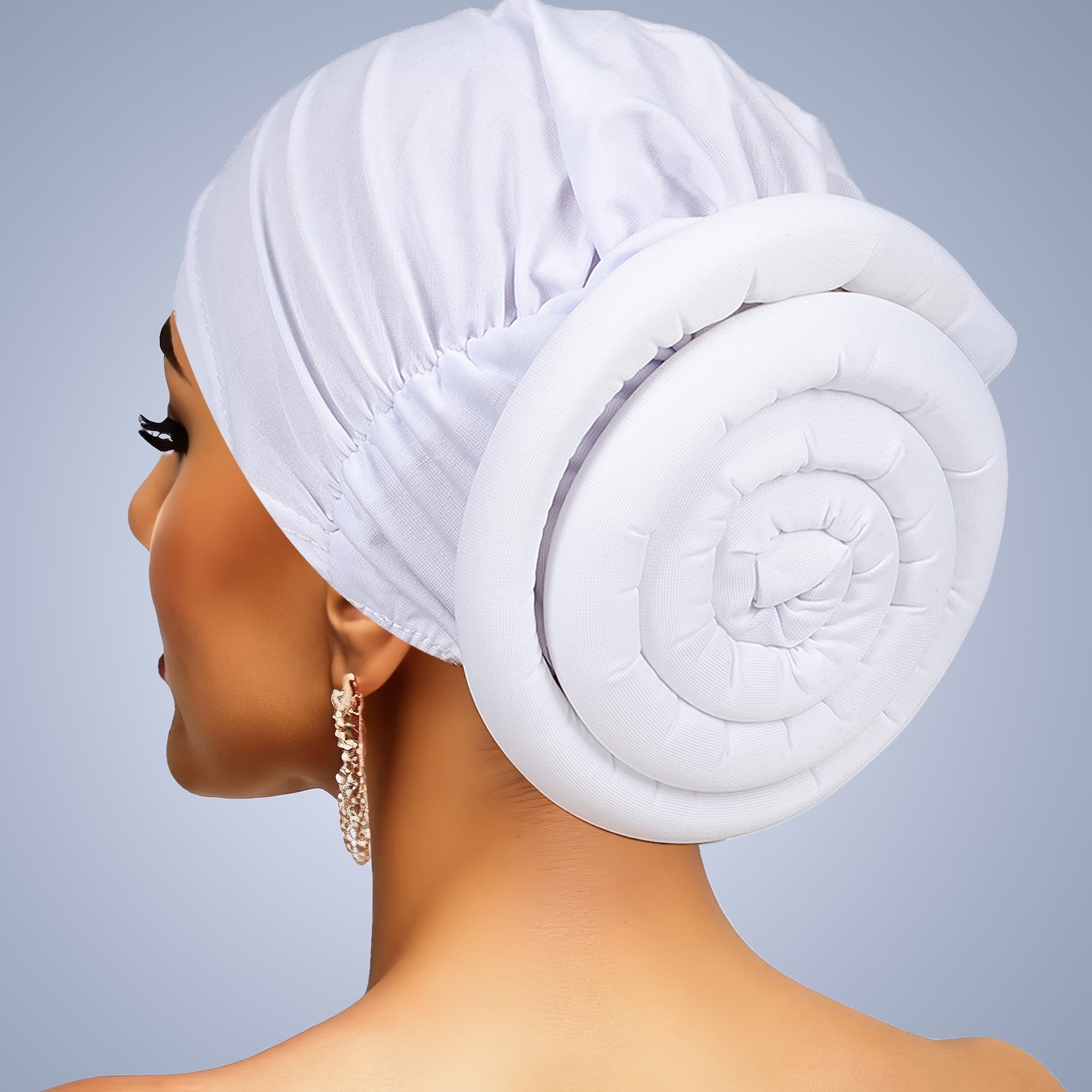 TEMU Women's African Heavy Pre-tied Scarf Turban With Large Back Coiled – Elegantly Protects Hair For Special Occasions And Balls