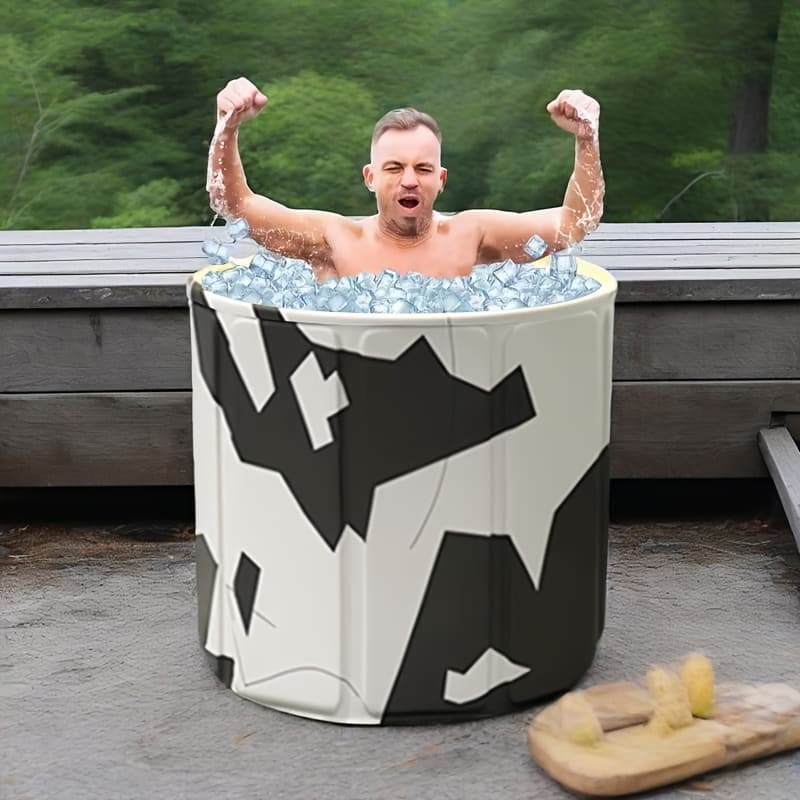 TEMU Foldable Soaking Bathtub For Adults, Portable Extra Large Free-standing Hot Tub, Keep Temperature, Easy Assembly For Small Space & Shower Stall