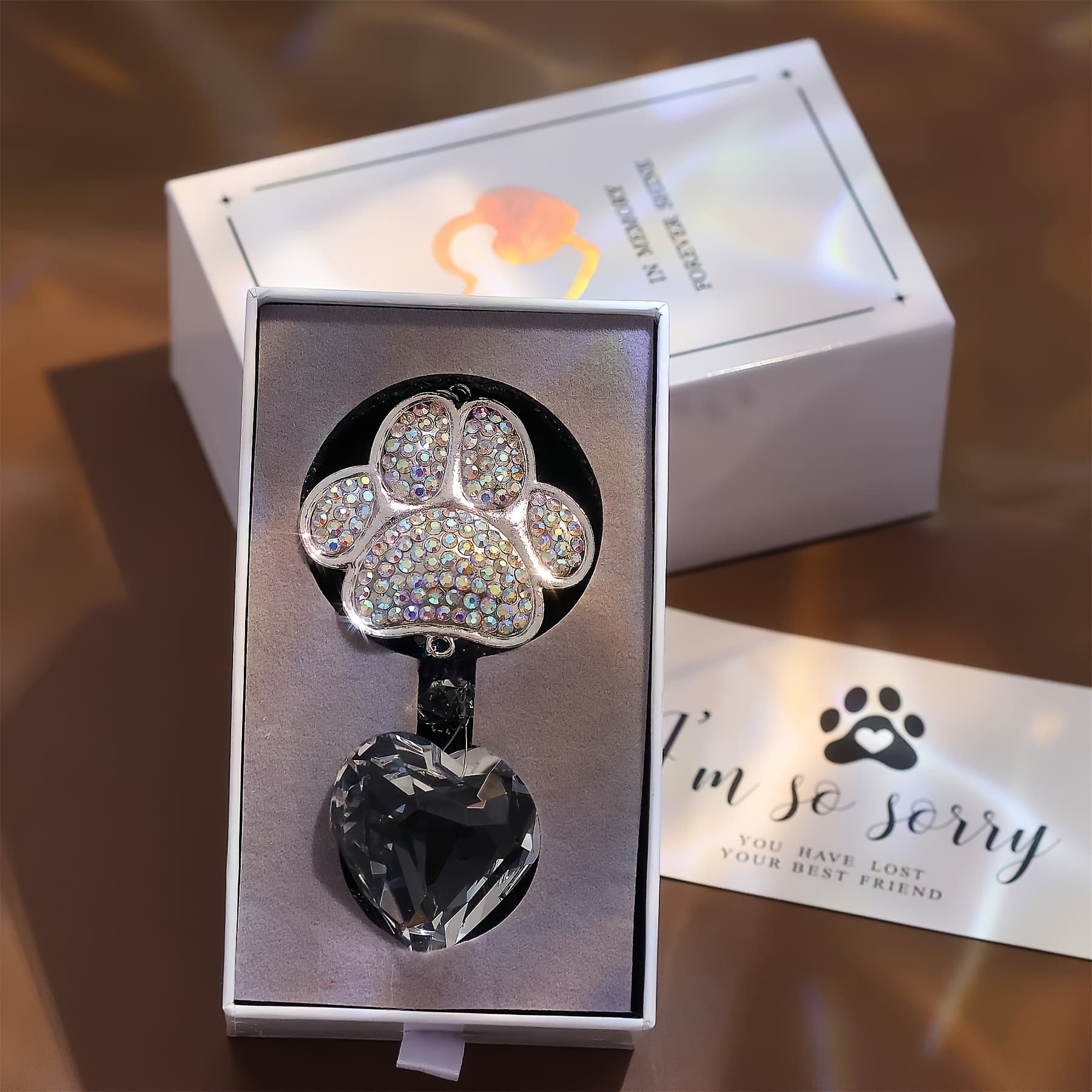 TEMU Crystal Prism Pendant Garden Decoration Pet Commemorative Gift Dog Commemorative Gift Lost Window Decoration Friend Birthday Gift