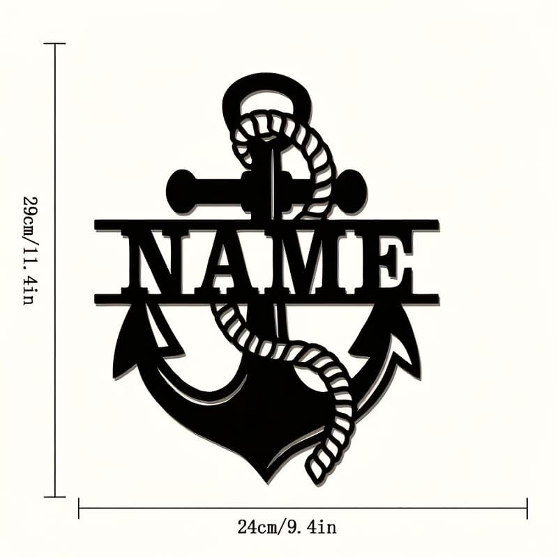 TEMU Custom Metal Anchor Wall Art - Rustic Charm For Indoor And Outdoor Decor, Suitable For Bedrooms, Gardens, And - Durable And Weather-resistant, An Ideal Gift For