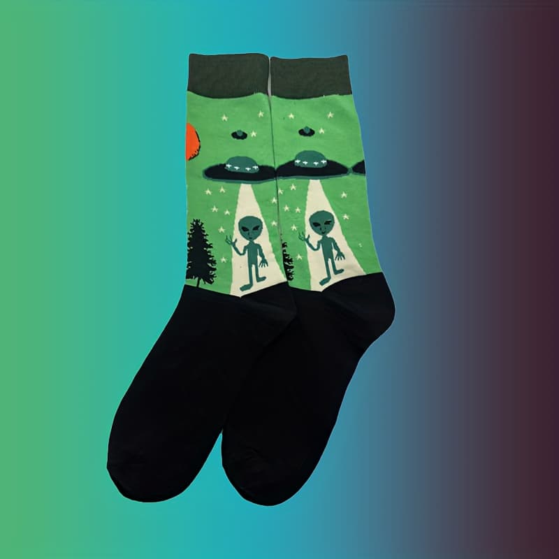 TEMU 1/2 Pair New Cartoon Black Mid-calf Unisex Socks