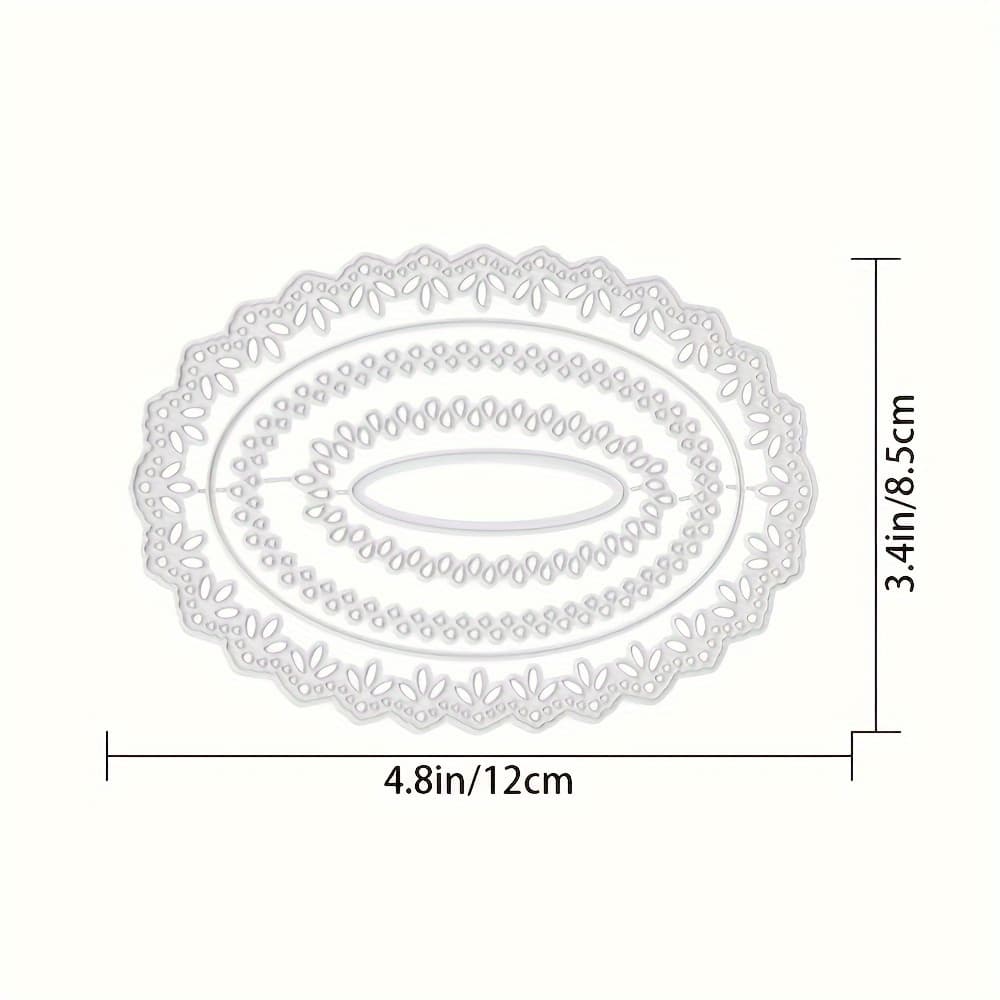 TEMU 1pc Floral Hoop Metal Frame Pattern Cutting Die For Paper Card Scrapbooking Greeting Card Album Crafts Decorative Metal Cutting Die.
