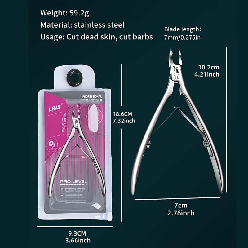 TEMU Professional Stainless Steel Cuticle Trimmer With Sharp Blade - Dual Spring Nail Clipper For Precise Manicure & Pedicure, Nail Care Tool (silvery), Nail Clipper Set