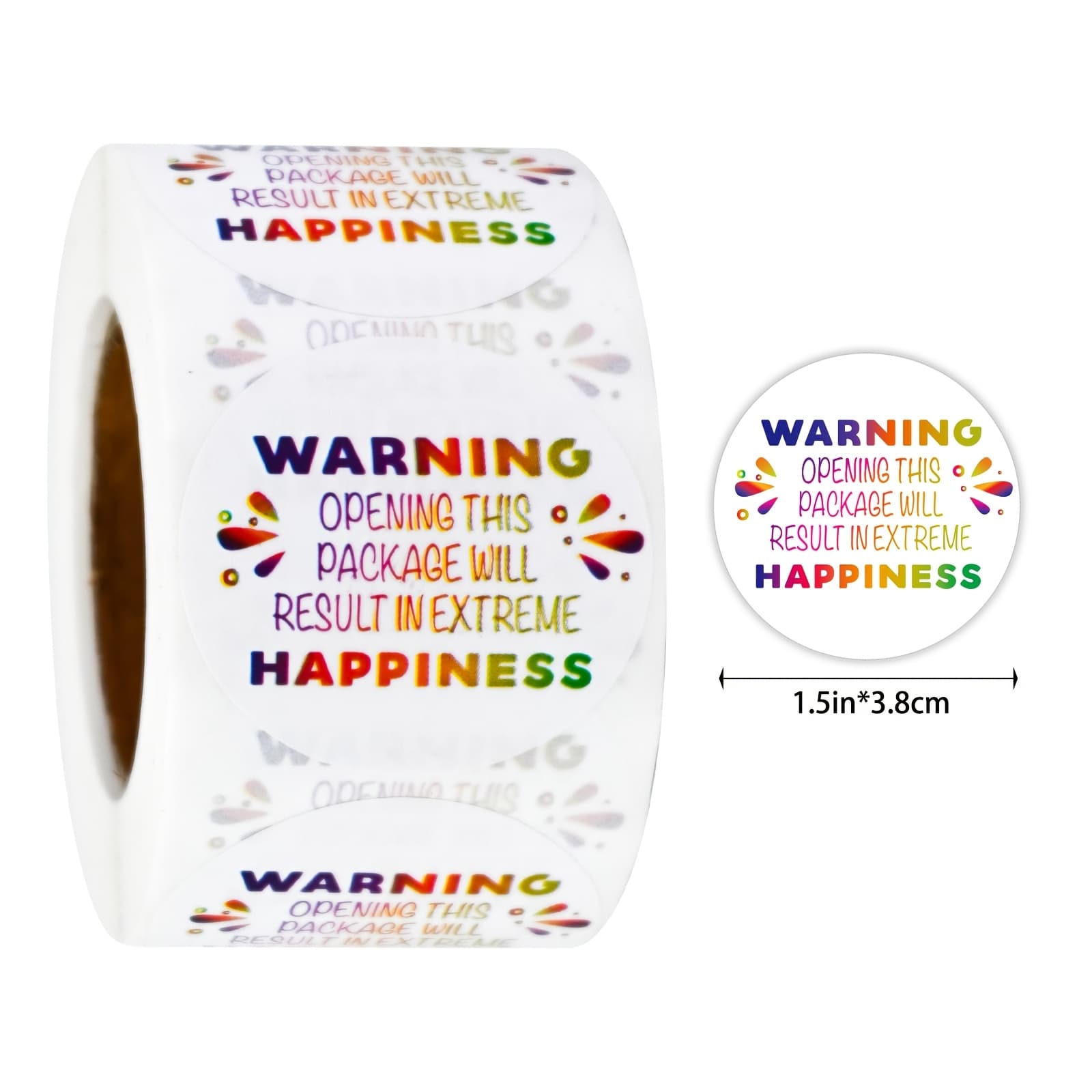 TEMU 500pcs Per Roll 1.5 Inch Round Multicolor 'open Surprise' Gift Decoration Stickers Envelope And Gift Tag Stickers Commercial Handmade Craft Decoration Stickers