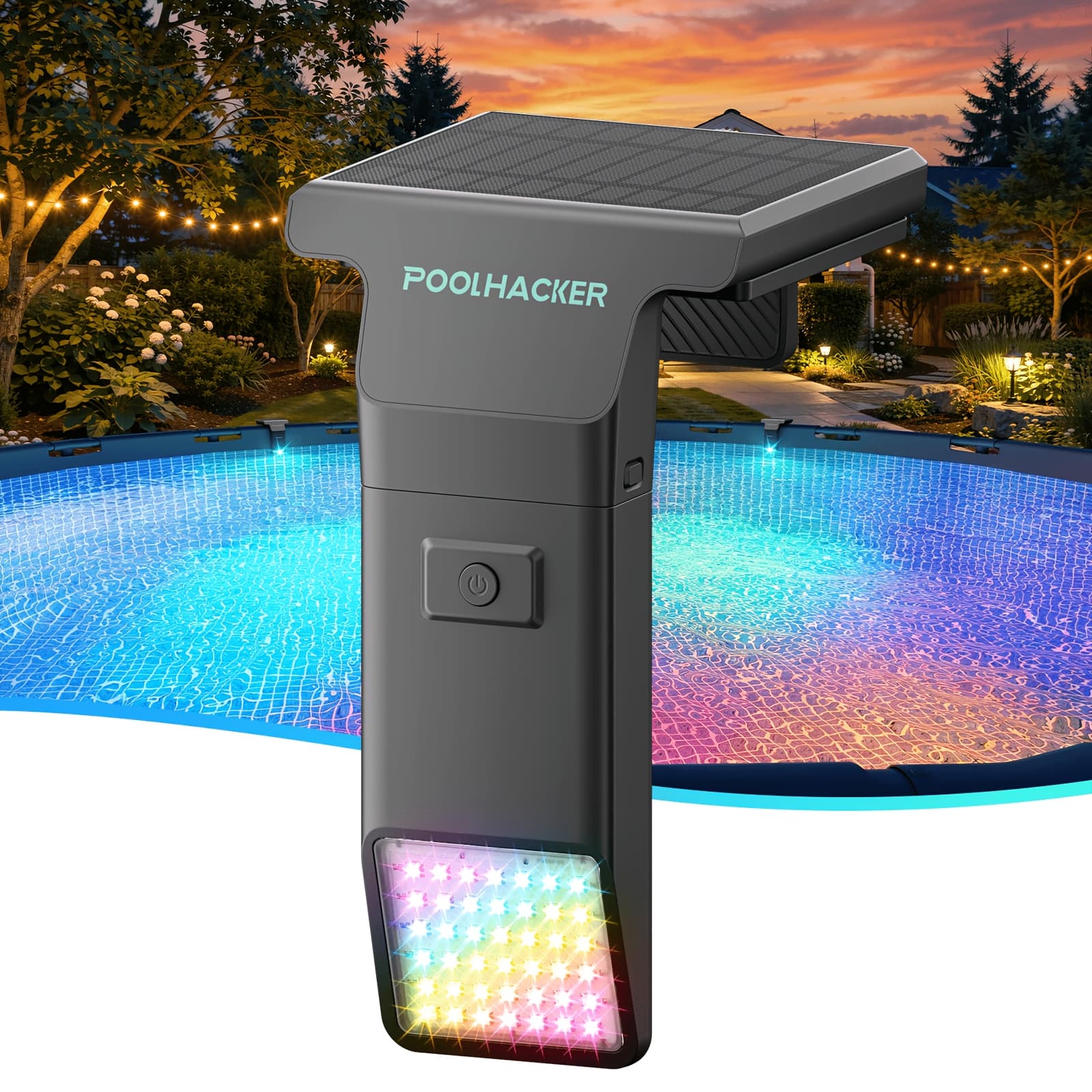 TEMU Solar Pool Light, Suitable For In-ground And Above-ground Pools, Underwater Pool Light With Timer, Remote-controlled Submersible Pool Light, 10--mode Led Pool Light, Ipx8