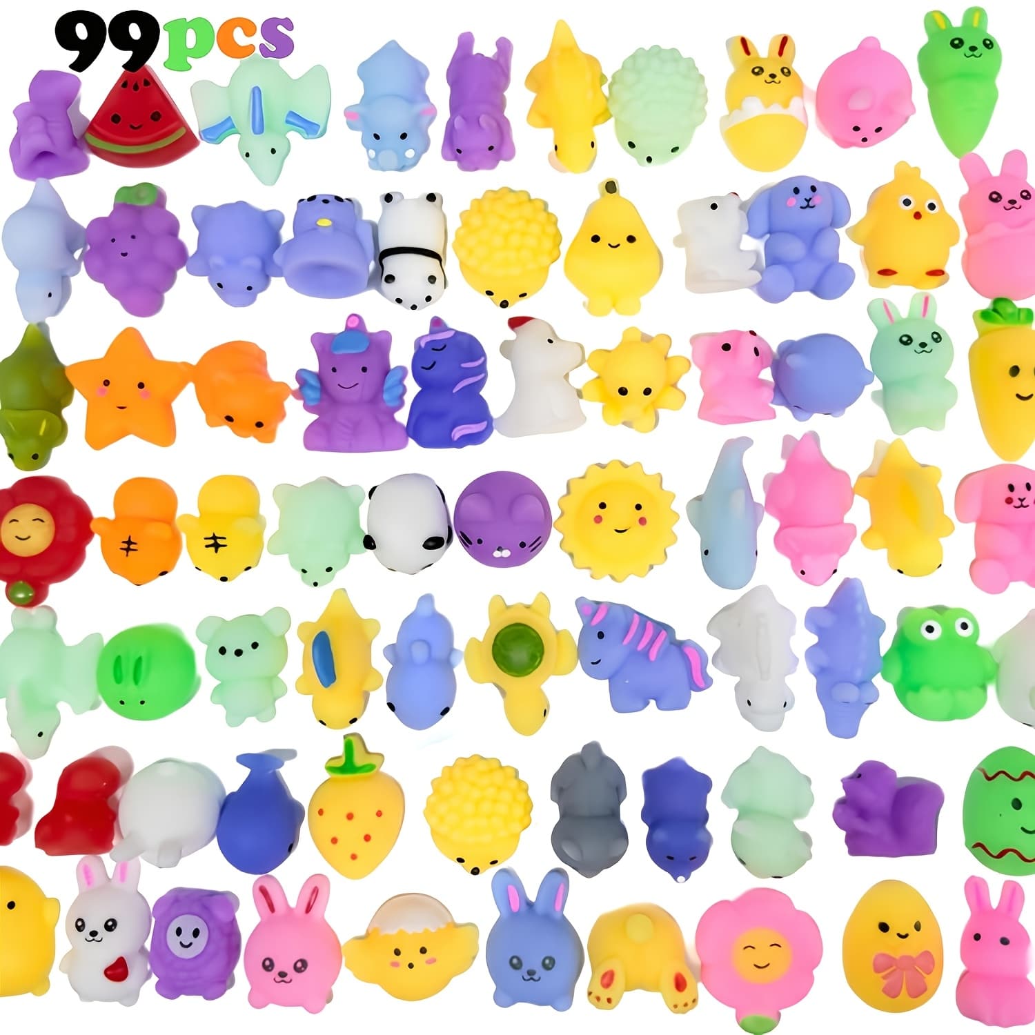 TEMU Squishies, 99pcs Toy Figures & Playsets Animals Squeeze Toys - - Party Gifts, Gift Bags, Birthday Gifts, Mini Squeeze Toy Game Set(random)