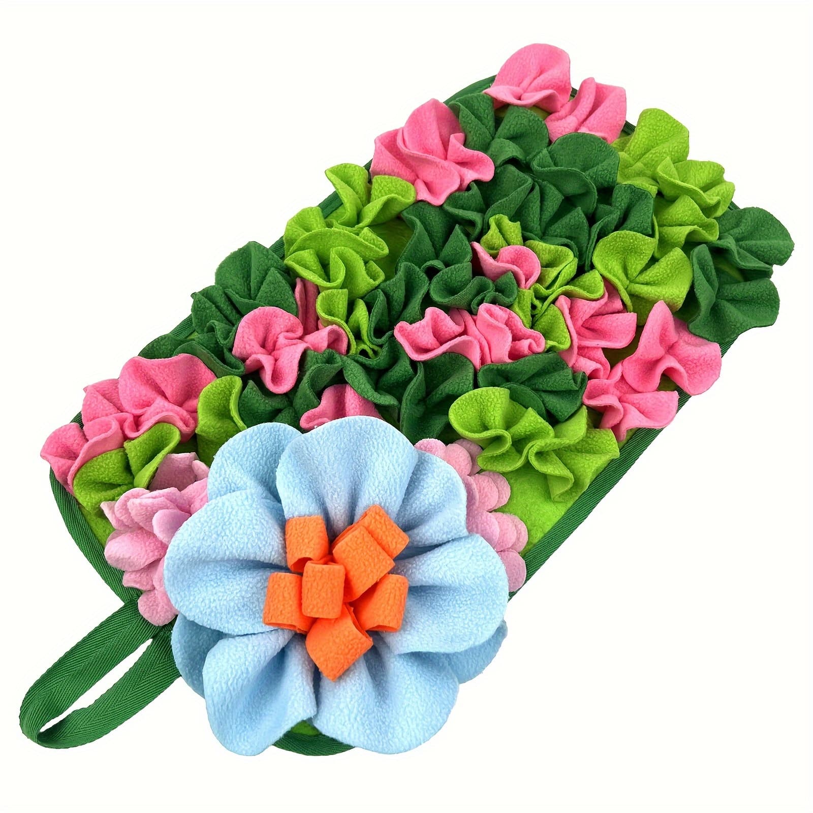 TEMU Interactive Snuffle Mat For Small Pets With Foraging Strips And - Polyester Fiber Rabbit And Hamster Pad, Stimulating Mental Activity Feeding Toy With Construction, Non-slip Base, And Handle