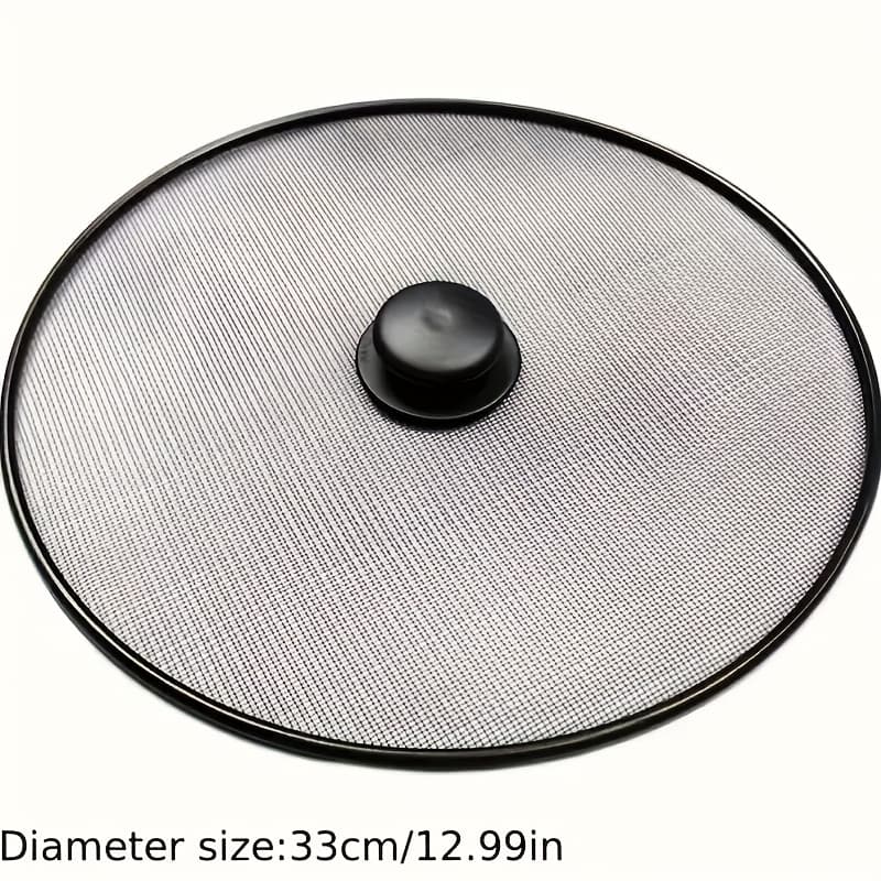 TEMU Splatter Guard Cover - Heat-resistant Mesh Lid For 8-12 Inch Pots, Preventing Splatter And Smoke, Keeping , Ideal For Healthy Cooking, Kitchen Essential | Durable Mesh Cover