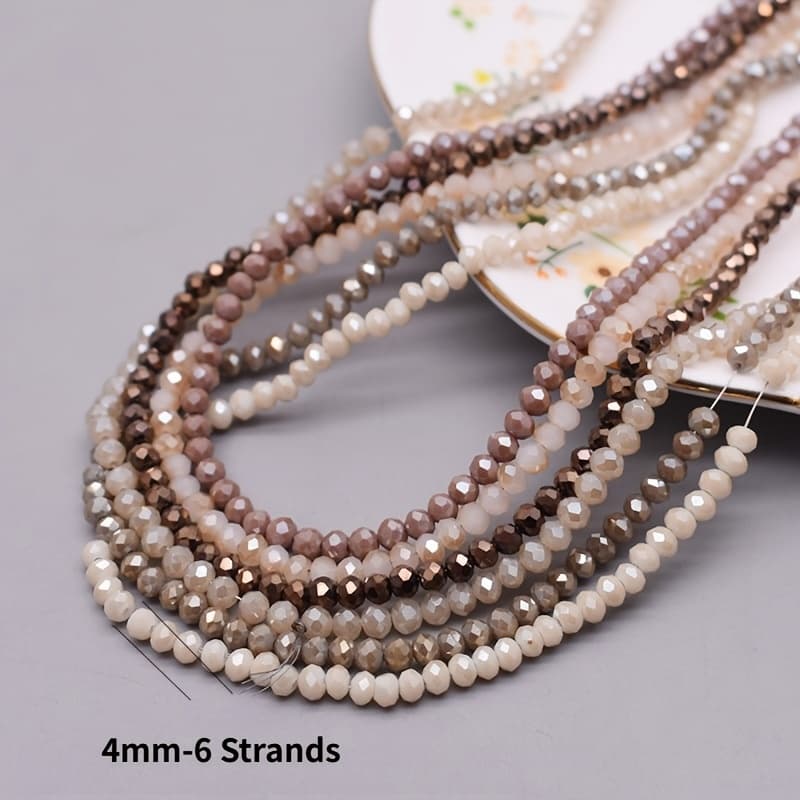 TEMU 6strands 4mm Mixed Color Artificial Crystal Glass Beads Spacer Beads For Jewelry Making Jewelry Women's Bracelet 720pcs