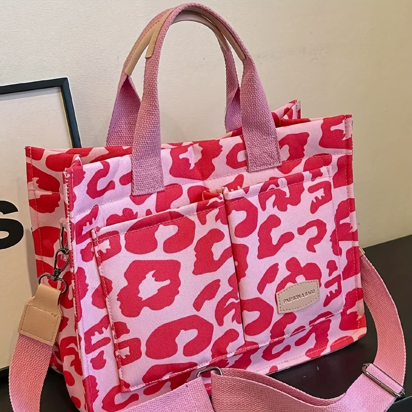 TEMU Cross-border Large-capacity Leopard Print Tote Bag New Casual Versatile