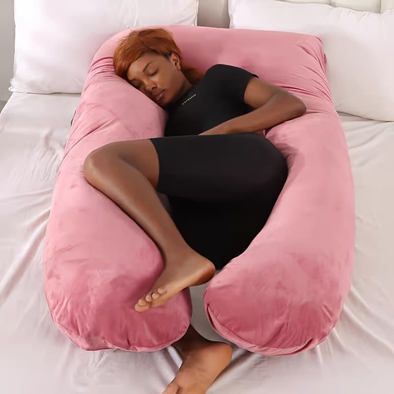 TEMU New Popular U-shaped Pregnant Woman Pillow Waist Core Side Sleeping Pillow Detachable Washable Nursing Pillow