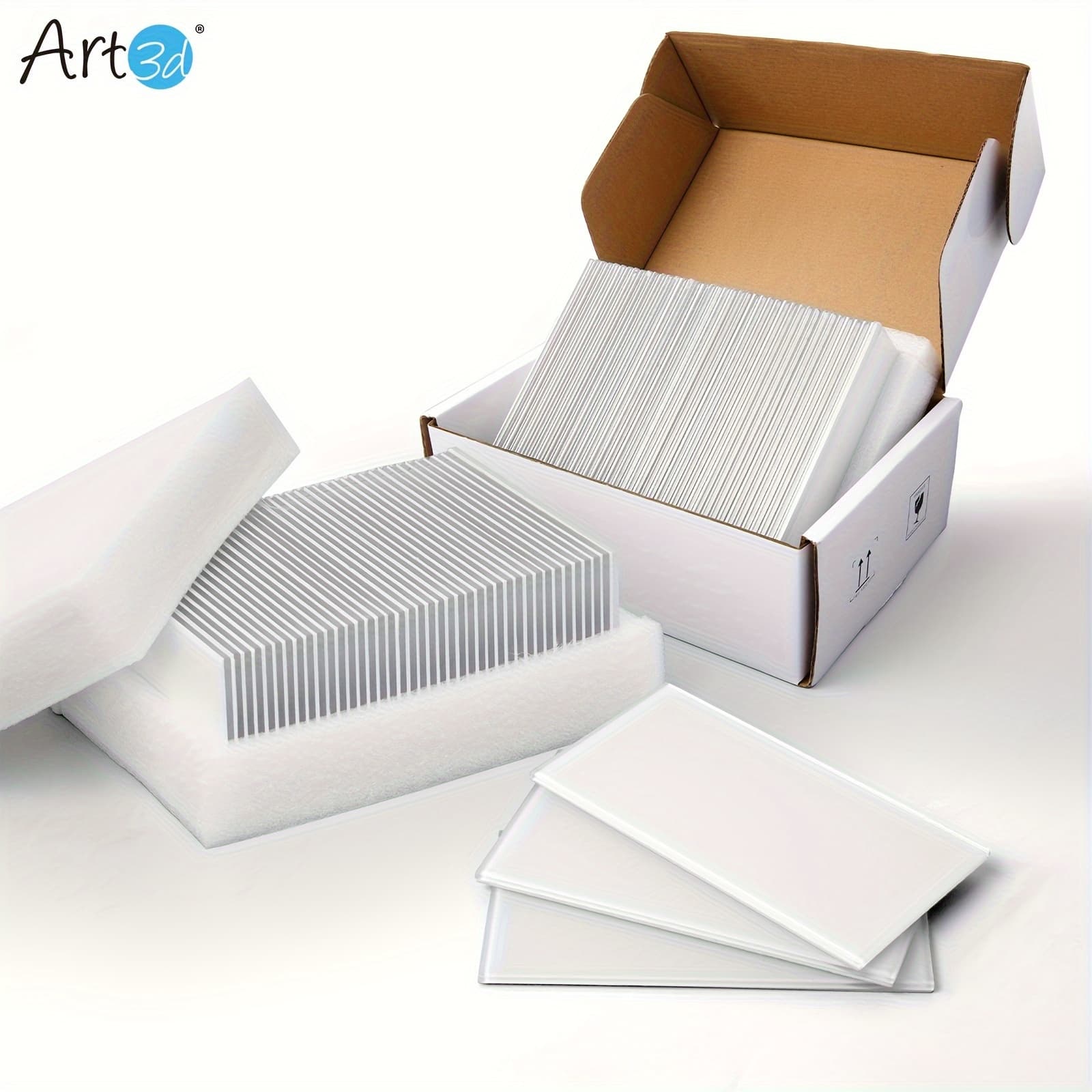 TEMU Art3d 3" X 6" Glass Peel And Stick Backsplash Tiles For Kitchen Or Bathroom, 32pcs