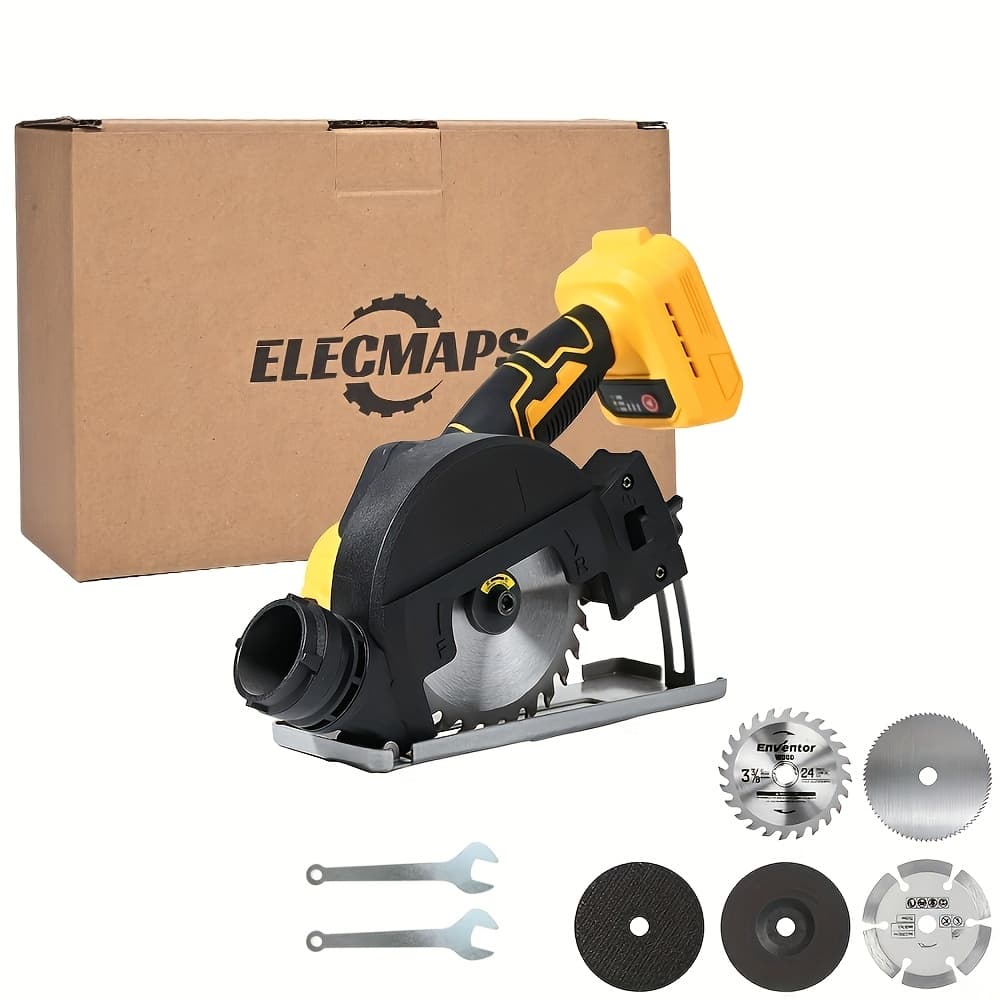 TEMU 4-inch Brushless Compact Circular Saw, For 20v Battery, Adjustable Guard Angle, 4-speed Settings, 20000 Rpm, Suitable For Home Renovation, Wood, Stone, And Tile Cutting