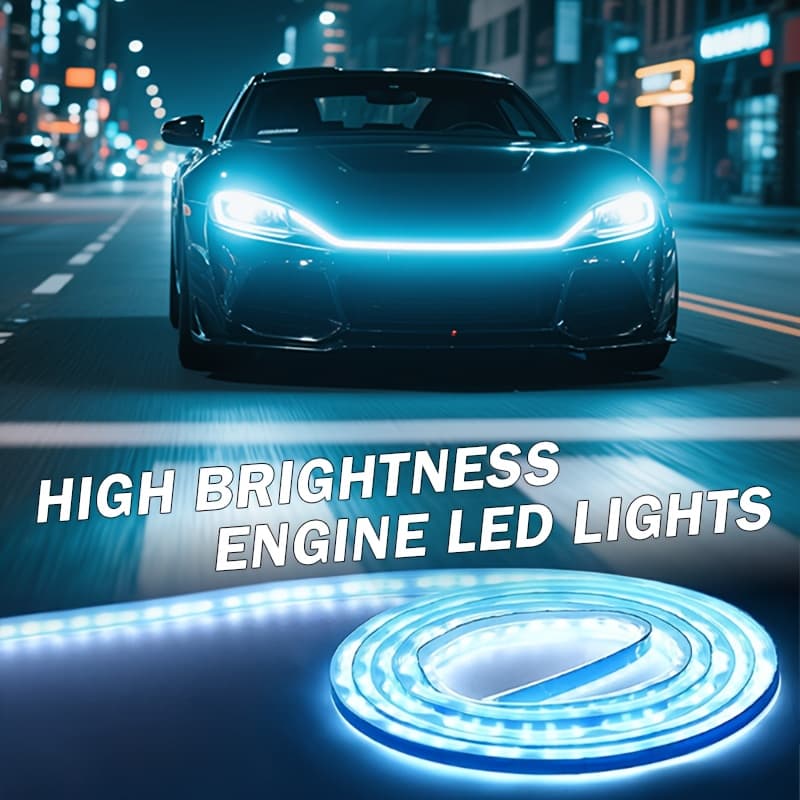 TEMU 59''/150cm High Brightness Led Front Hood Light Bar Kit, Dynamic Scanning Led Lights At , Universal 12v For Cars, Improve Driving Safety And Vehicle Recognition, No Battery