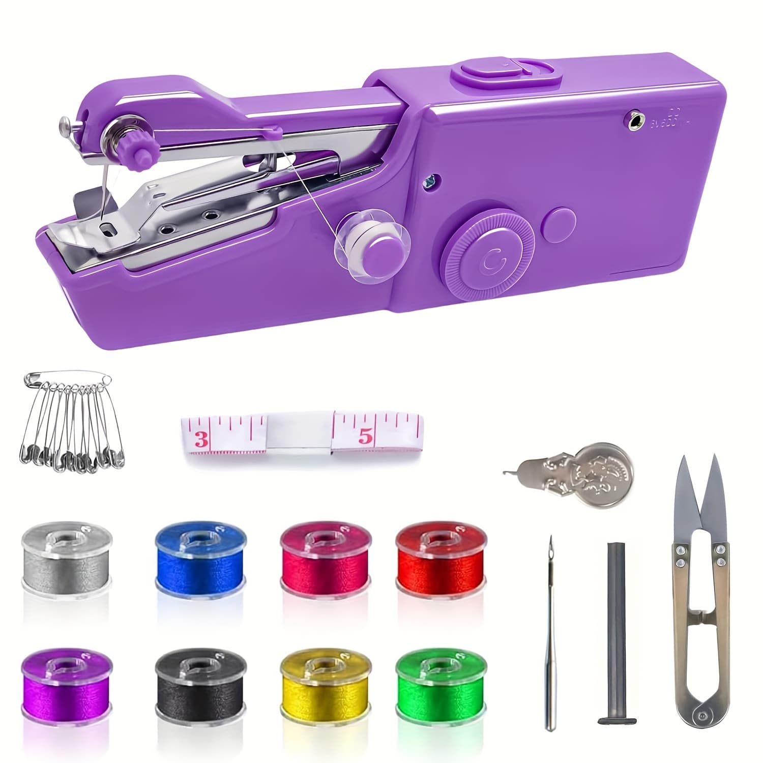 TEMU 36pcs Handheld Sewing Machine, Mini Electric Hand-held Cordless Portable Sewing Machine For Beginners, And Fast Suitable For, Clothes, Home, Travel