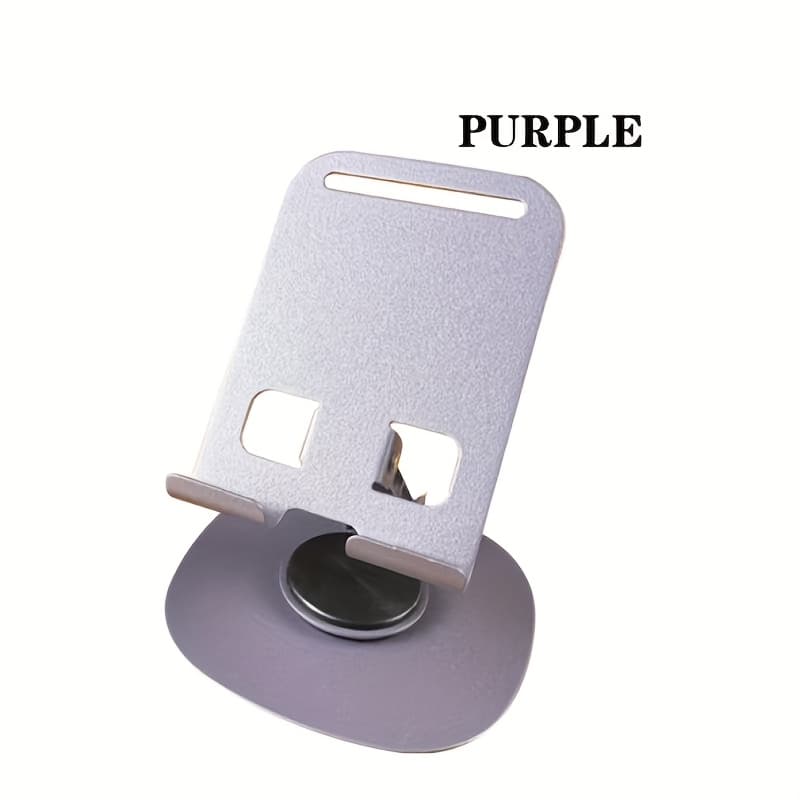 TEMU 2pcs Aluminum Alloy 360° Rotatable Phone Stand, Foldable Desktop Holder For Kitchen Office Bedside Cooking Recipe Video Watching, Purple + Gray